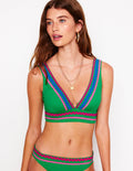Porto V-neck Bikini Top-Bright Green Rik Rak