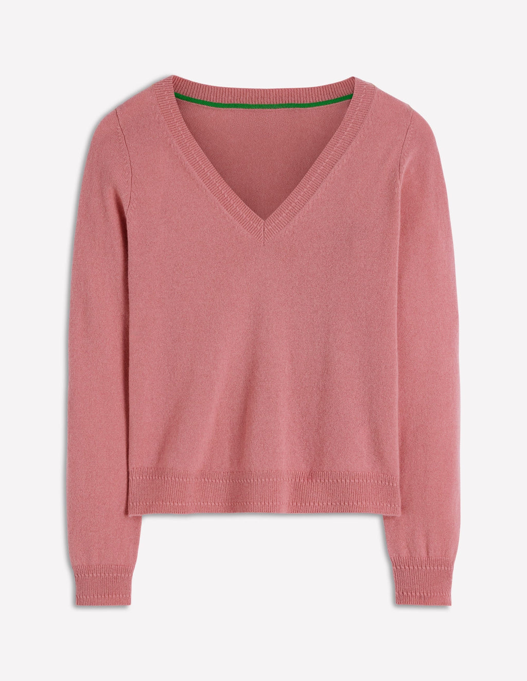 Eva Cashmere V-Neck Sweater-Camelia Pink