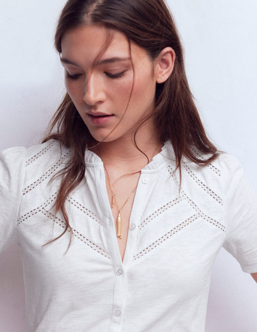 Bea Short Sleeve Shirt-White