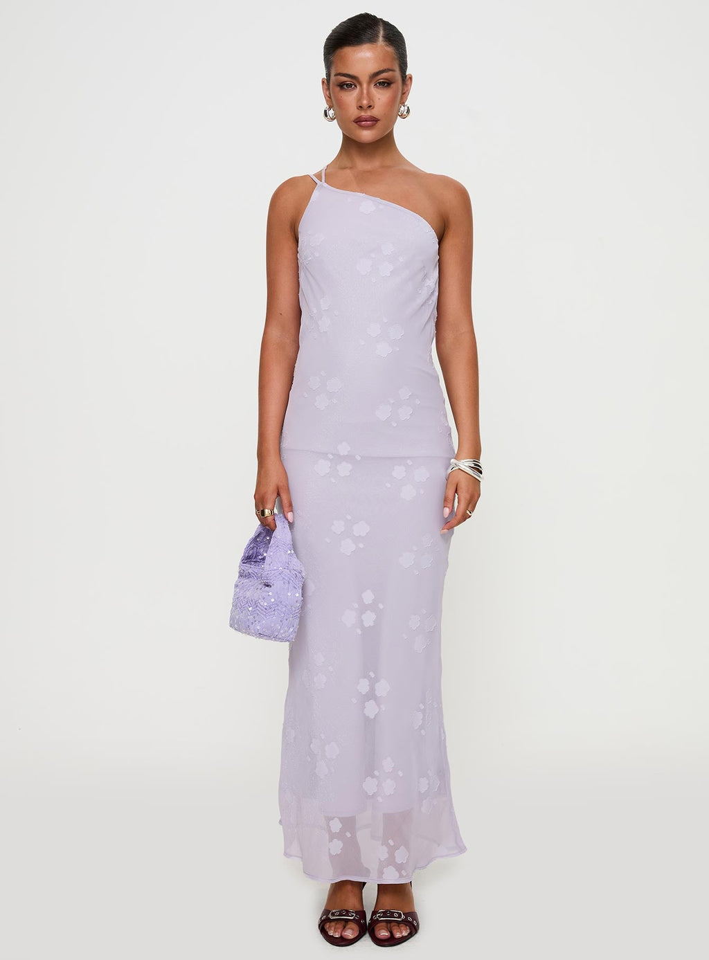 Jazmira One Shoulder Maxi Dress Lilac