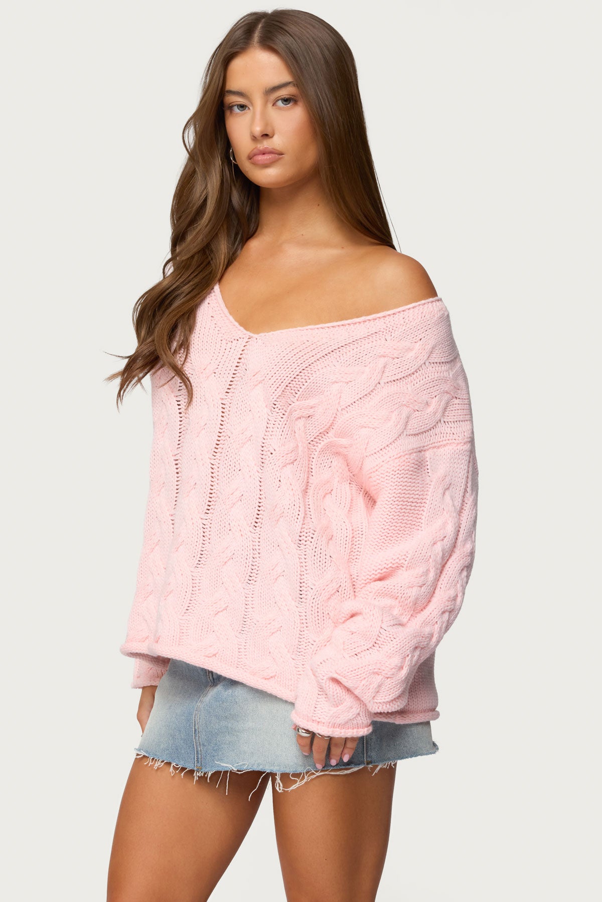 Inga Oversized Cable Knit Sweater