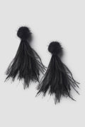 Feather Faux Mink Drop Earrings