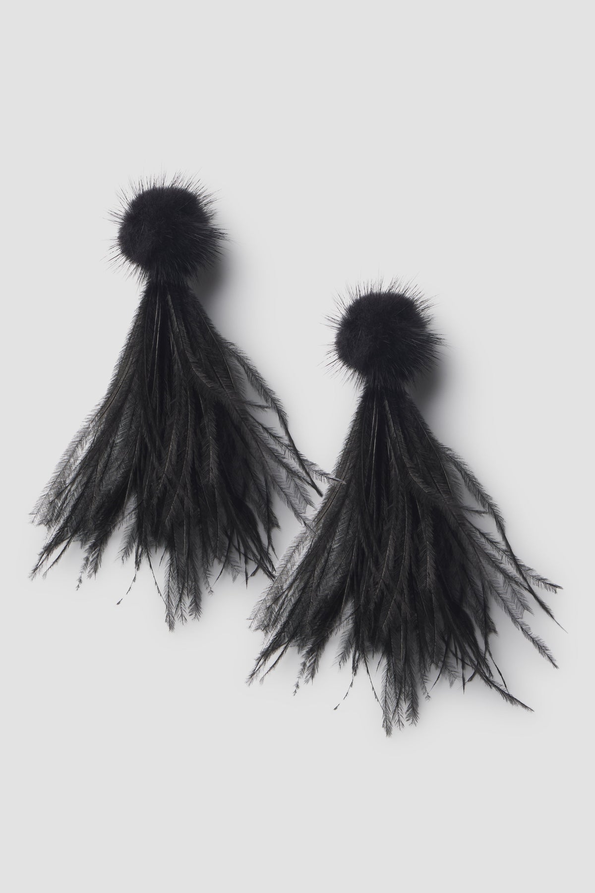 Feather Faux Mink Drop Earrings