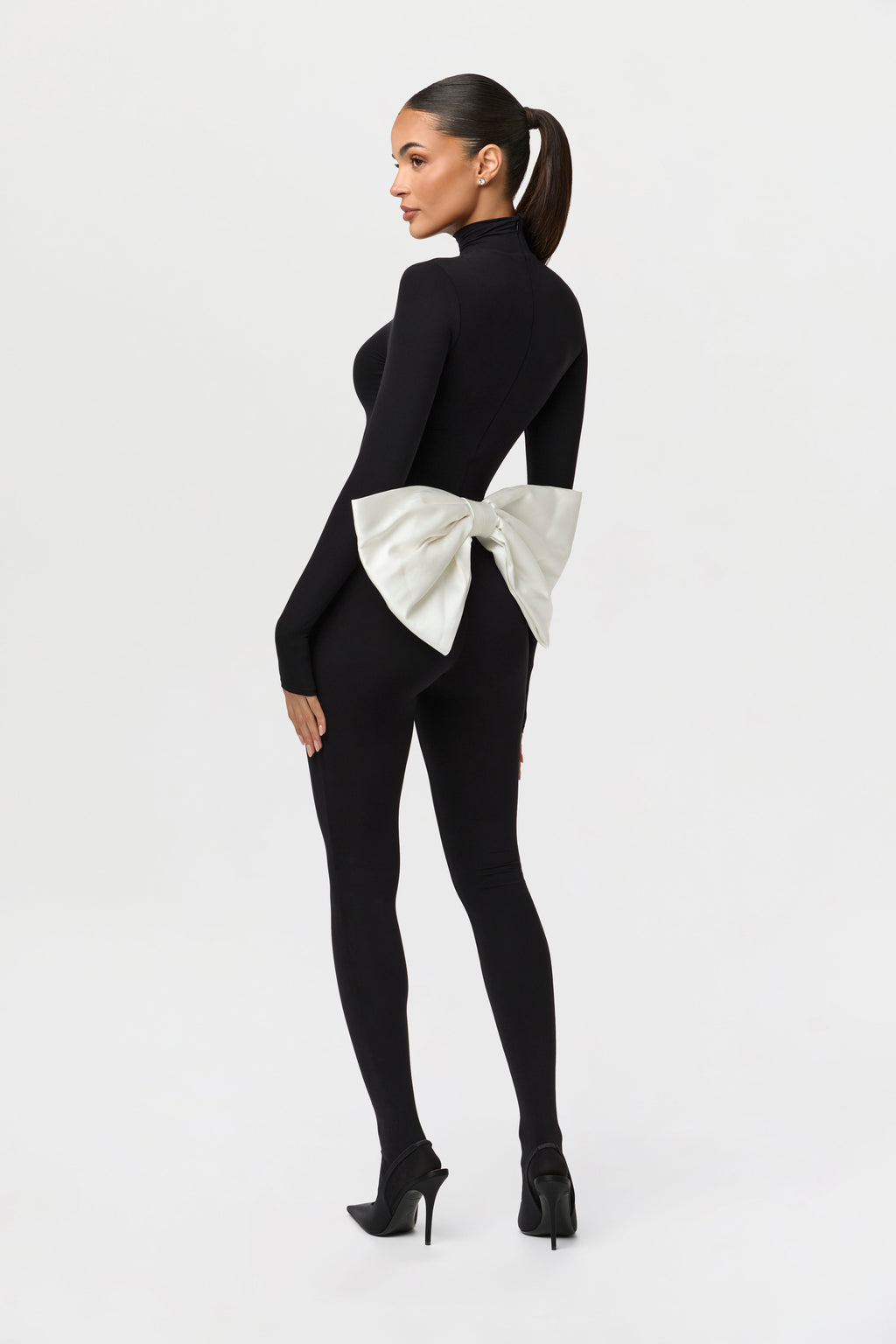 Naked Bow Closed Toe Jumpsuit