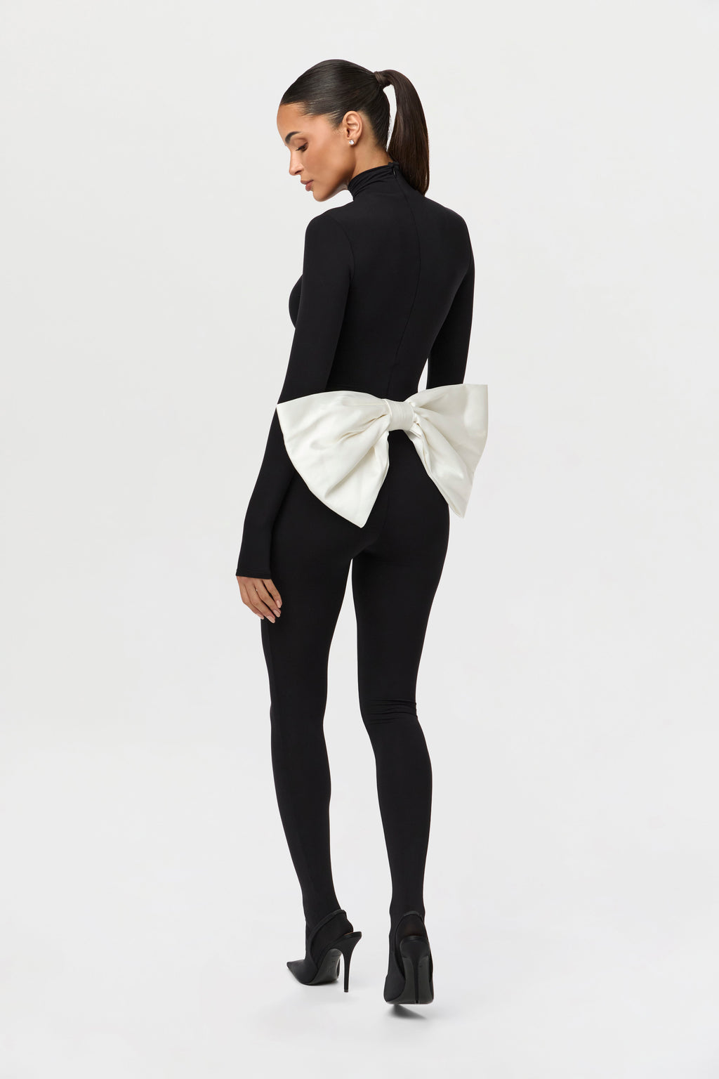 Naked Bow Closed Toe Jumpsuit