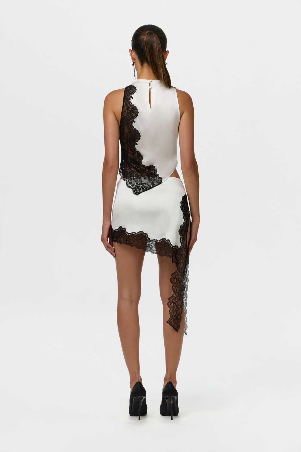 Silk Lace Asymmetric Top