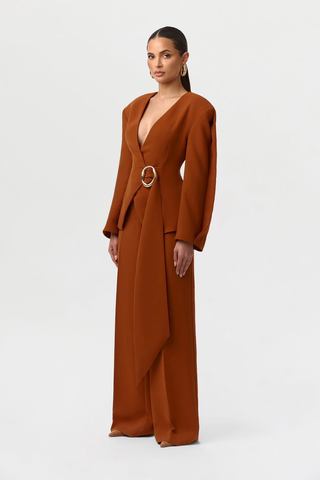 Suited Belted Ring Blazer