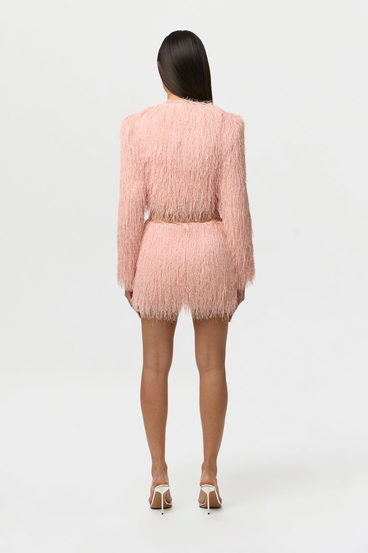 Faux Fringe Cropped Jacket
