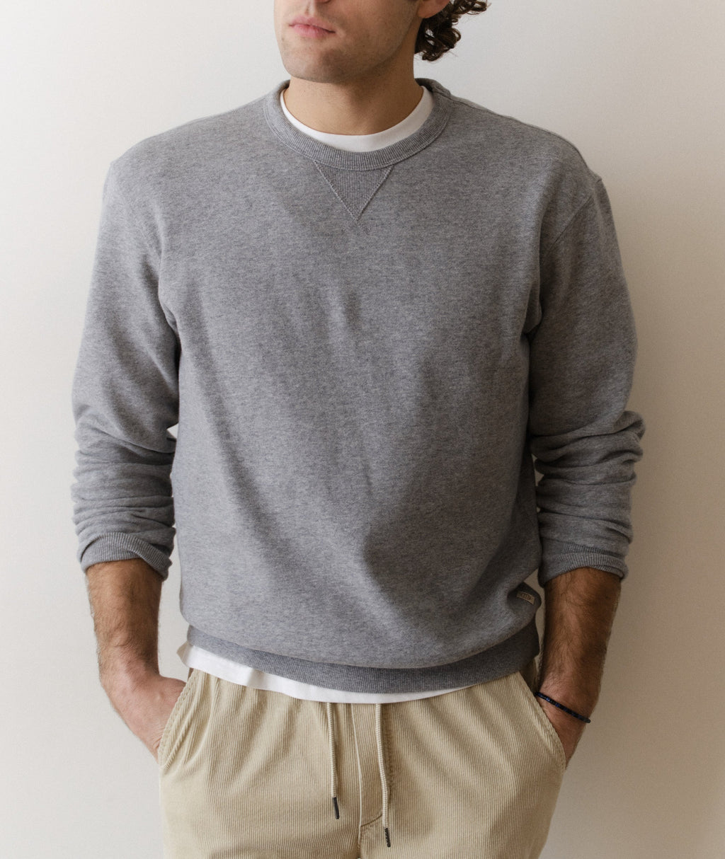 Men's Cloud 9 Fleece Relaxed Crewneck in Heather Grey